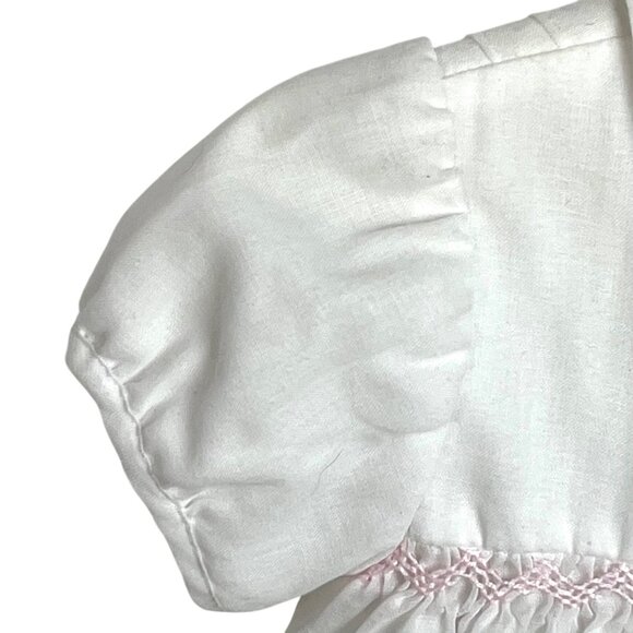 Sarah Louise England Girls White Hand Smocked Embroidered Dress 12 M Heirloom - Picture 4 of 12